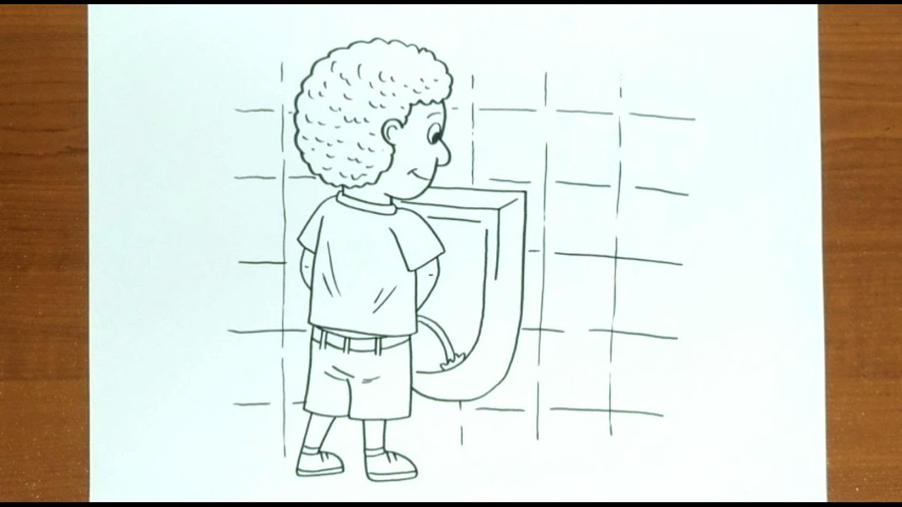 How to Draw BOY PEE ILLUSTRATION - YouTube