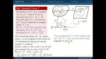 Manifolds (4) Curves, Tangent  Vectors, Displacements