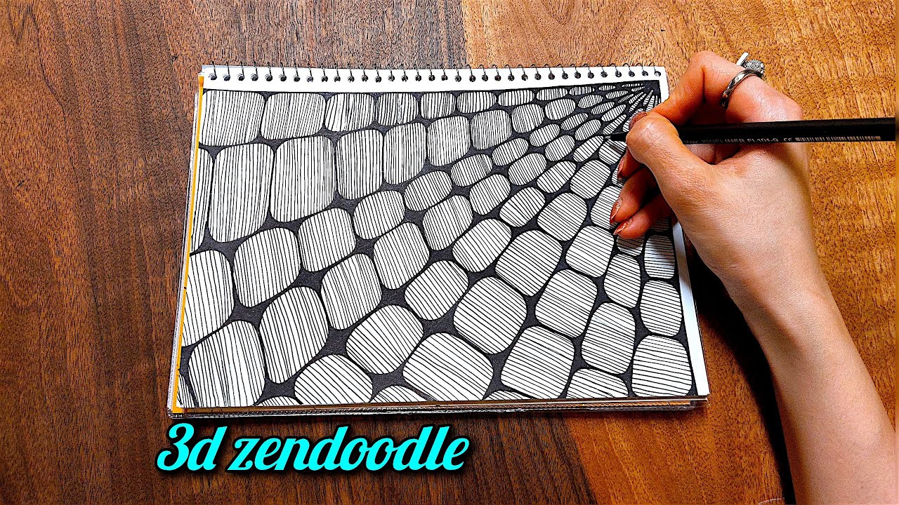 How to Draw 3d zendoodle | (Easy Step by Step) | simple Zentangle line art