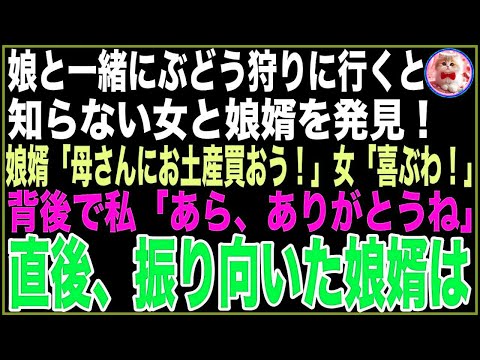 【スカッと】娘が帰省したので一緒にぶどう狩りに行くと、知らない女と娘婿を発見！娘婿「母さんにお土産買おう！」女「そうね、喜ぶわ！」→背後で私「あら、ありがとうね」直後、振り向いた娘婿はw【感動する話】