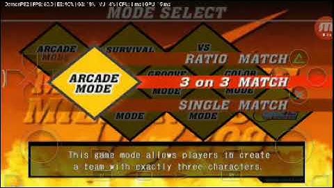 Android DamonPs2 Pro Ps2 Emulator Capcom vs. SNK 2 Mark of the Millennium 2001 Ps2 Games.