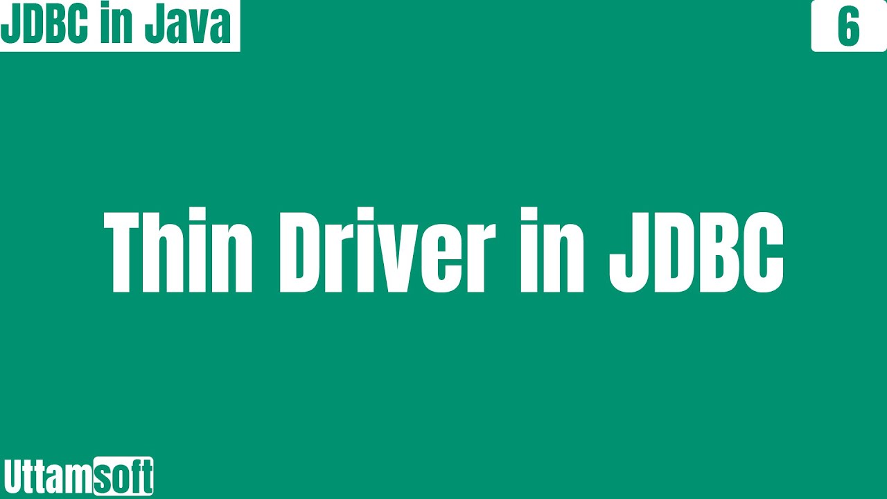 Jdbc | Thin Driver In Jdbc | Type Of Jdbc Drivers | Type 4 Driver In Jdbc