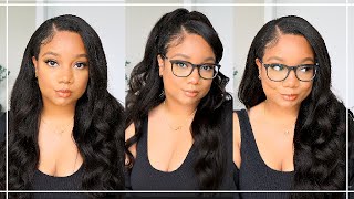 WHEW! THIS HAIR IS GIVINGGG! 🔥VERSATILE KINKY STRAIGHT V-PART UNIT | Sunber Hair