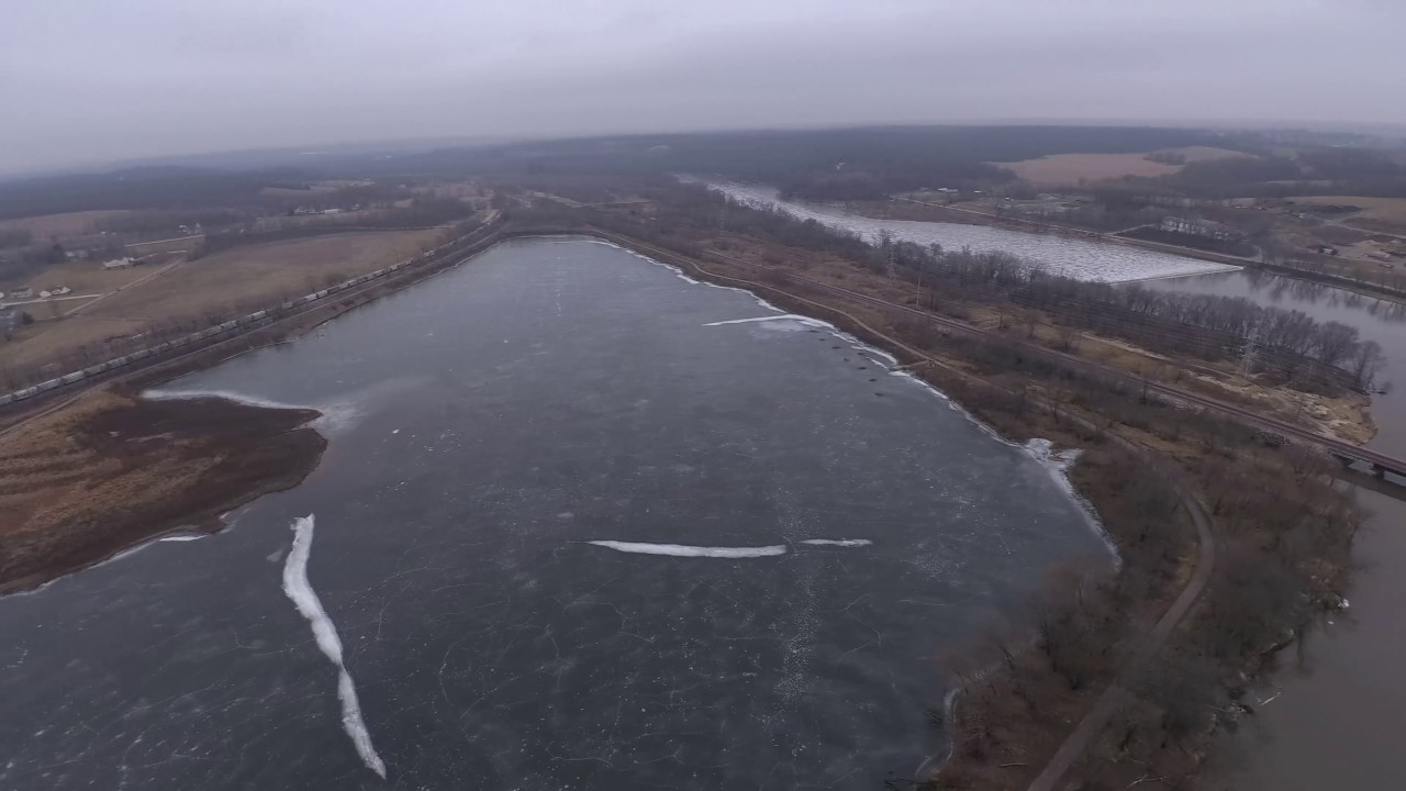 Exploring the Cedar River Dam in Cedar Rapids Iowa after the floods of