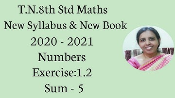 T.N.8th Std Maths  Exercise:1.2  Sum - 5  | Numbers | chapter-1|