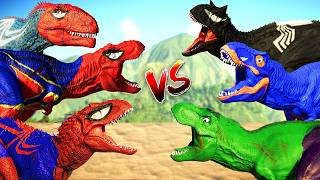 3x Indominus Rex vs Mammoth vs Giganotosaurus vs TRex, Big Dinosaurs Battle in Jurassic World