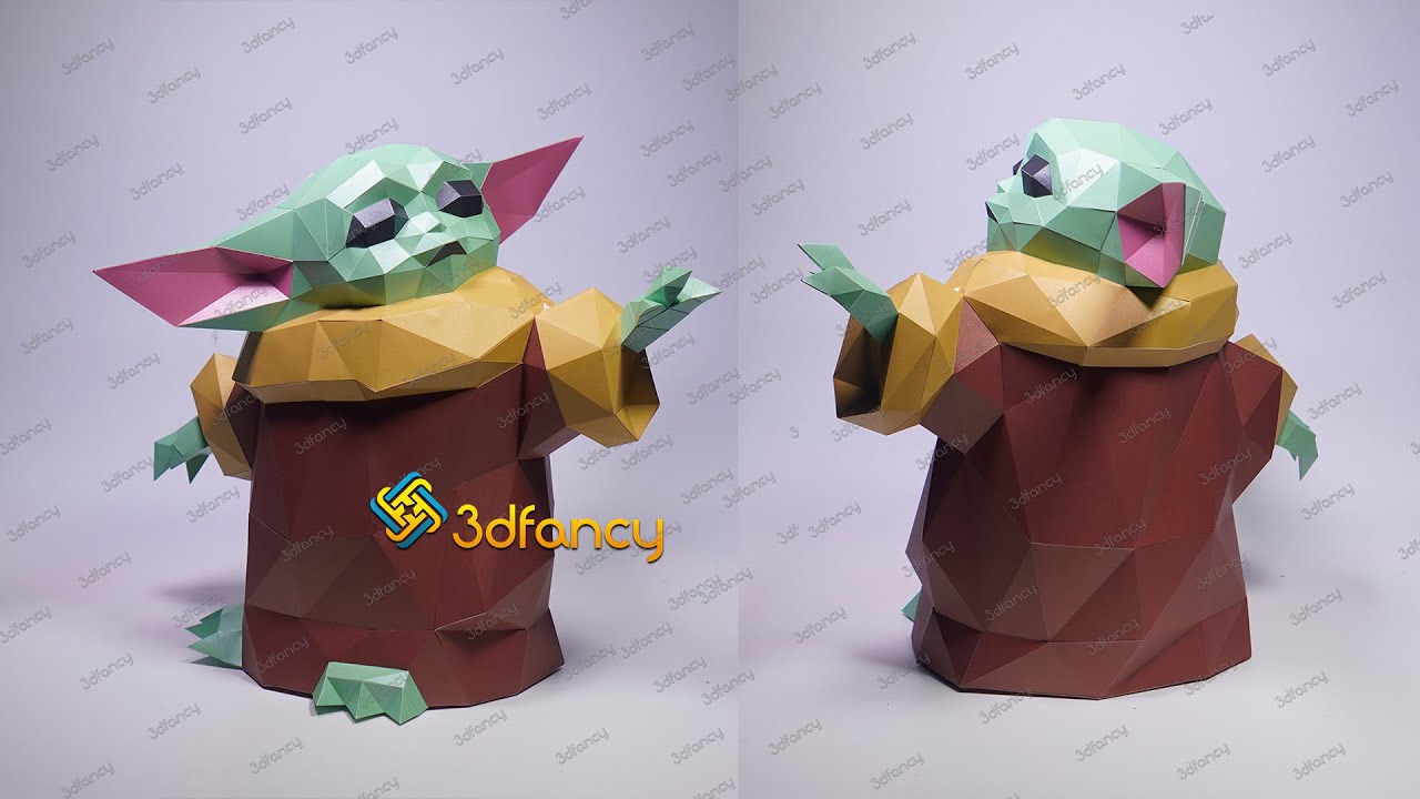 Baby Yoda Minecraft Star Wars Papercraft Origami DIY Paper -  Israel