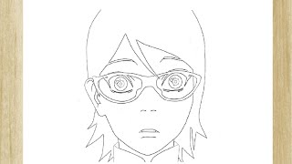 Como desenhar a SARADA UCHIHA de Boruto passo a passo, fácil e