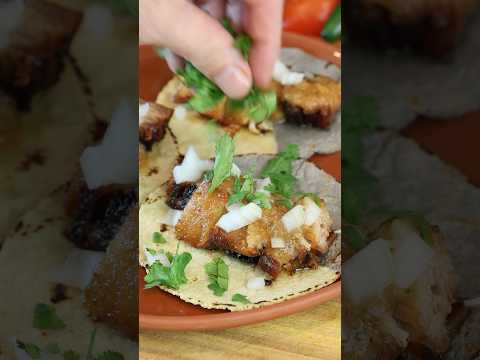 Video thumbnail: Pork belly tacos with mango habanero salsa. Get my cookbook with link in bio. #recipe
