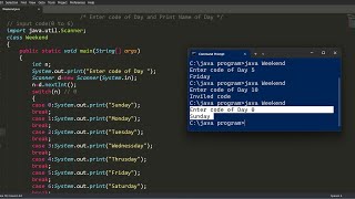 program to print day name of week | java program