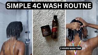 4C WASH DAY ROUTINE THAT SAVES  TIME | SIMPLE 4C WASH ROUTINE