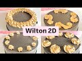 Wilton 2D nozzle piping tutorial | 16 cake border design ideas | cake decorating