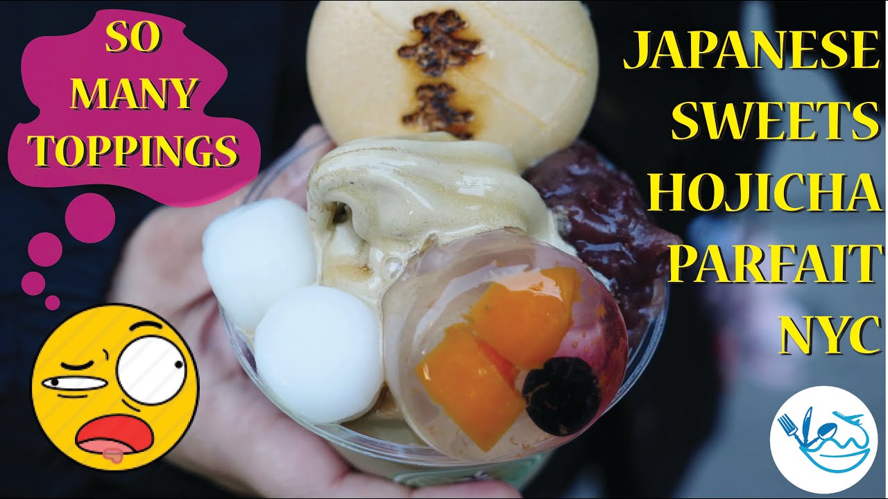 Japanese Sweets at Cha-An BONBON NYC - UNBELIEVABLE Hojicha Parfait Ice cream!! SO MANY TOPPINGS!!