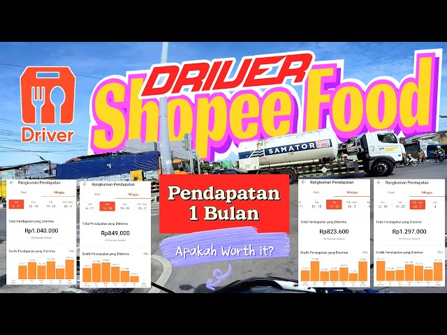 Berapa sih pendapatan jadi Driver Shopee Food selama 1 bulan❓ #DSF Vlog 16 #drivershopeefood class=