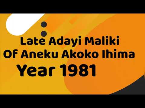 Aneku Akoko of Ihima 1981
