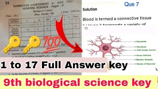 💯9th biological science sa2 answer key 2024|ap sa2 9th class biological science sa2 answer key 2024🔥