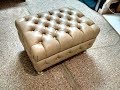 Пуфик - банкетка с каретной стяжкой . (капитоне). Мягкая мебель. (Рadded stool. Chesterfield).