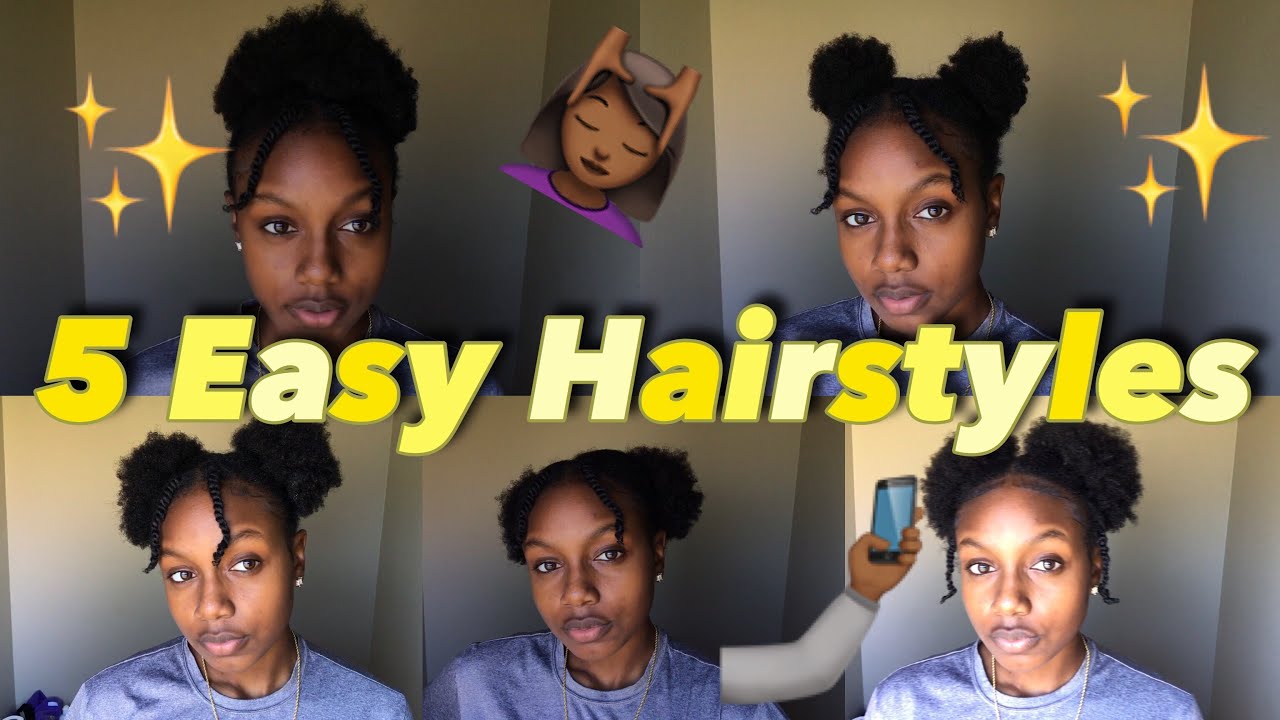 HOW TO: 5 QUICK AND EASY HAIRSTYLES ON NATURAL 4C HAIR | VLOGMAS Day 12 ...