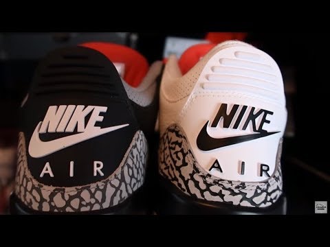 AIR JORDAN 3 BLACK VS WHITE CEMENT III RETRO SNEAKERS ON FEET #PICKONE #sneakerhead #jumpman