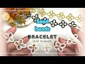 【ビーズアクセサリー】丸小ビーズで作るオープンフラワーのブレスレット🌼