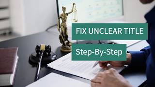 How to Fix a Dirty Tax Deed Title Fast