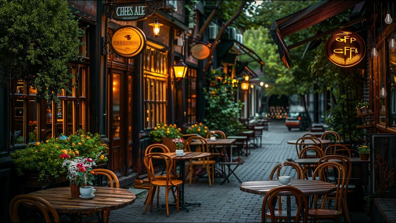 Warm, Quiet Street Cafe Space | Soft, Gentle Jazz Music Helps You Relax Your Mind