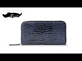 【東京クロコダイル】スモールクロコダイルコスモブルーラウンド長財布