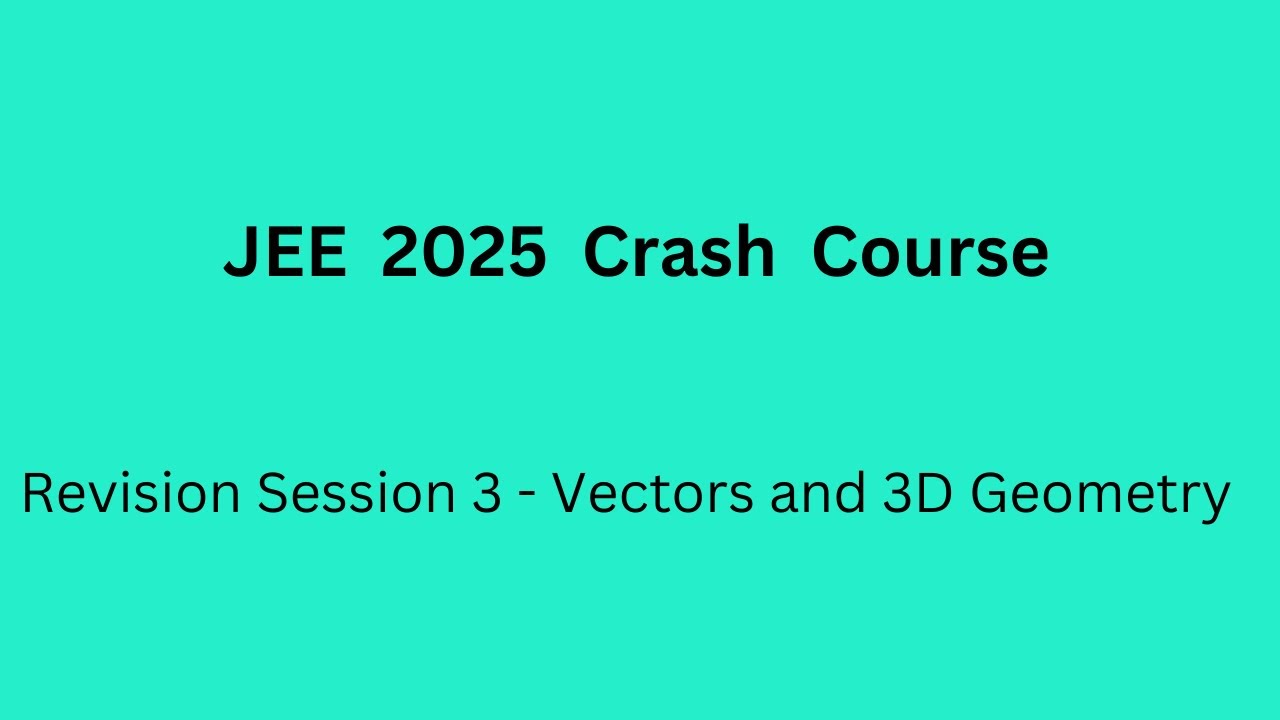 Problem Solving Session 1 - Vectors and 3D Geometry - YouTube