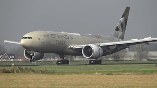 Etihad Cargo Boeing 777-F (A6-DDD) Landing At Schiphol, AMS
