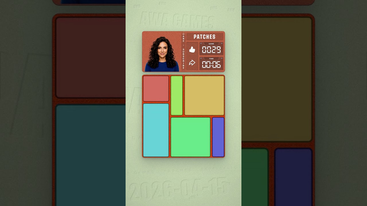 LinkedIn Patches #29 solved board for April 15, 2026, 6x6 grid