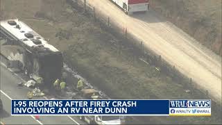 I-95 South reopens after fiery crash involving RV