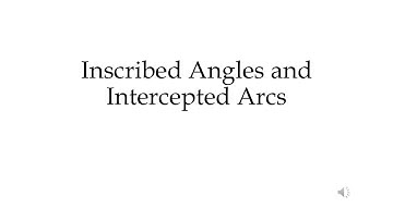 Mathematics 10 - Inscribed Angles