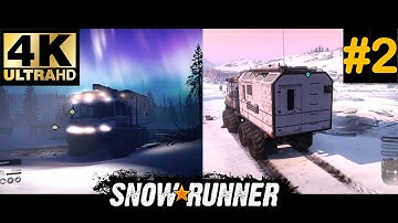 SnowRunner - Truck rescue on ice, Lake Kovd, Russia - 4K UltraWide (No commentary) #2