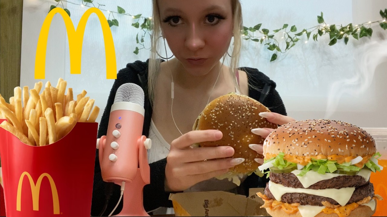 ASMR eating McDonald's BIG Arch MEAL