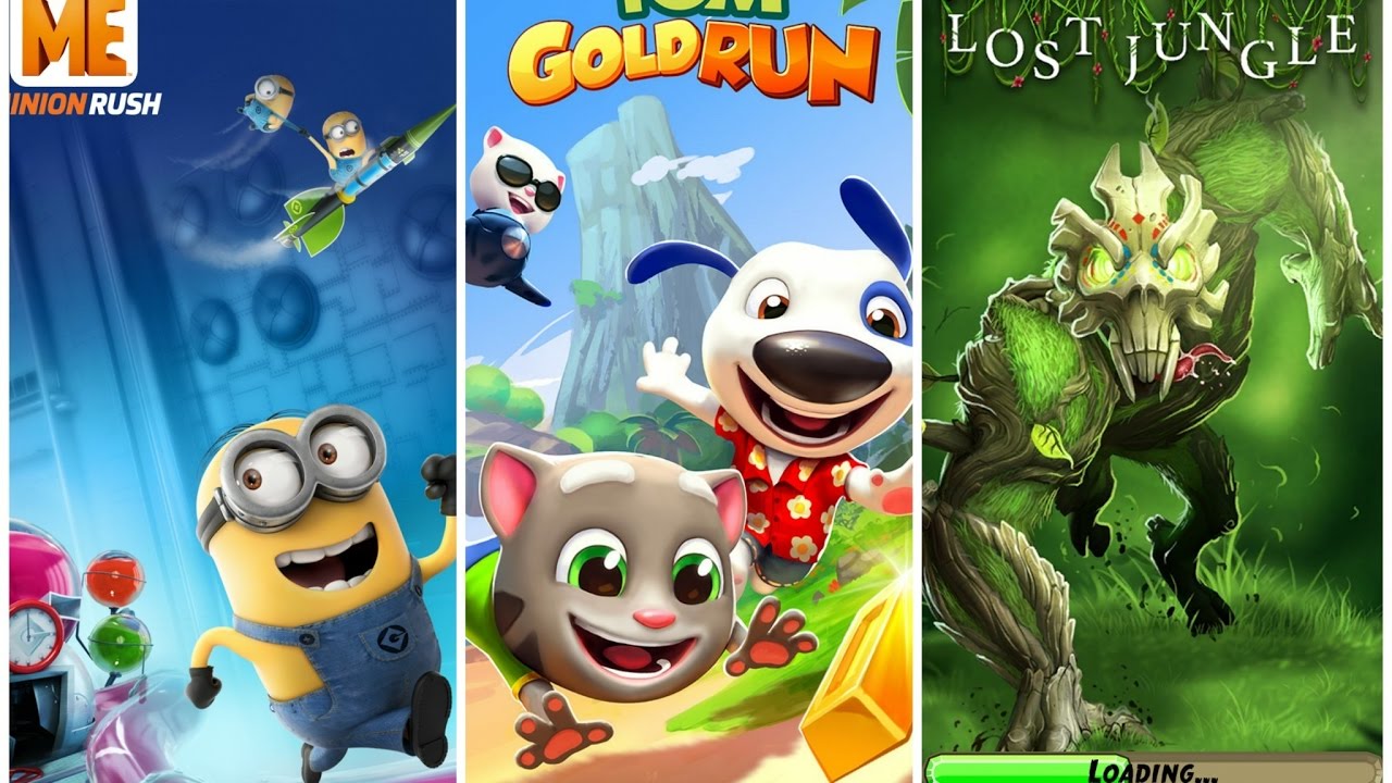 Minion Rush vs Talking Tom Gold Run vs Temple Run 2 Lost Jungle - YouTube