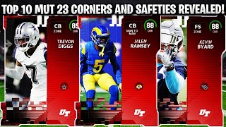 TOP 10 MUT 23 CORNERBACK AND SAFETY RATINGS REVEALED! | MADDEN 23 ULTIMATE TEAM