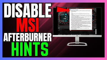 How to Disable Hints on MSI Afterburner | Turn off MSI Afterburner TIPS
