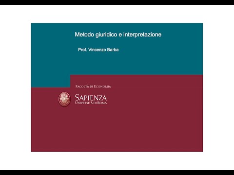 Lezioni di diritto privato. B 05 Metodo giuridico e interpretazione