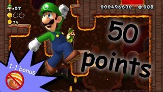 New Super Luigi U Peach's Castle Secret with 50 points