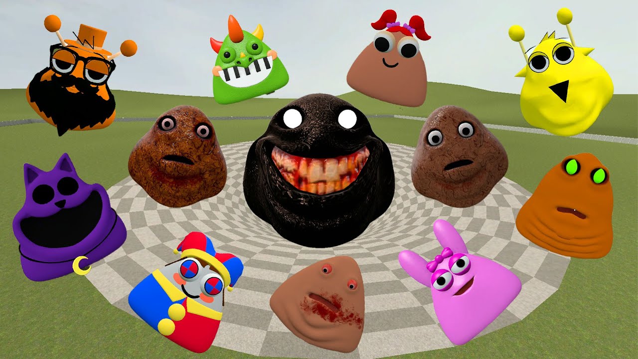 DESTROY ALL NEW 3D POU BOU'S REVENGE & ITALIAN BRAINROT FAMILY in BIG FUNNEL Garry's Mod