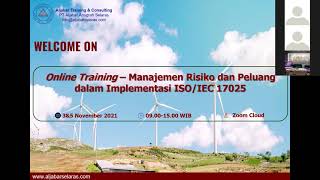 Online Training - Manajemen Risiko dan Peluang dalam Implementasi ISO/IEC 17025:2017