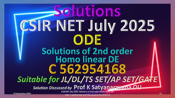 CSIR NET juli 2025 | Oplossingen van 2e orde Homo lineaire DE | C 562954168 | Oplossing besproken...