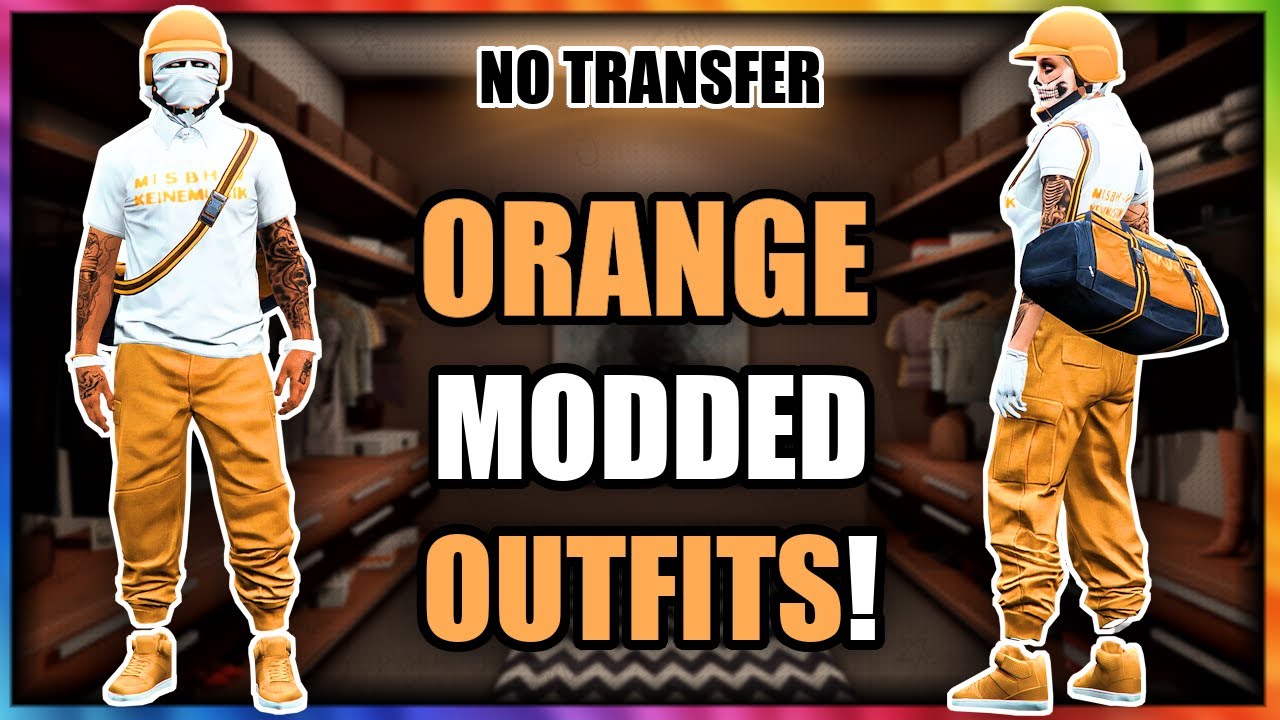 GTA5 I *NEW* Male & Female ORANGE MODDED Outfits! (NO TRANSFER NO BEFF)