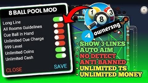 8 Ball Pool Mod Menu for iOS & Android | Aimbot / Antena / Long Line 2025 🔥