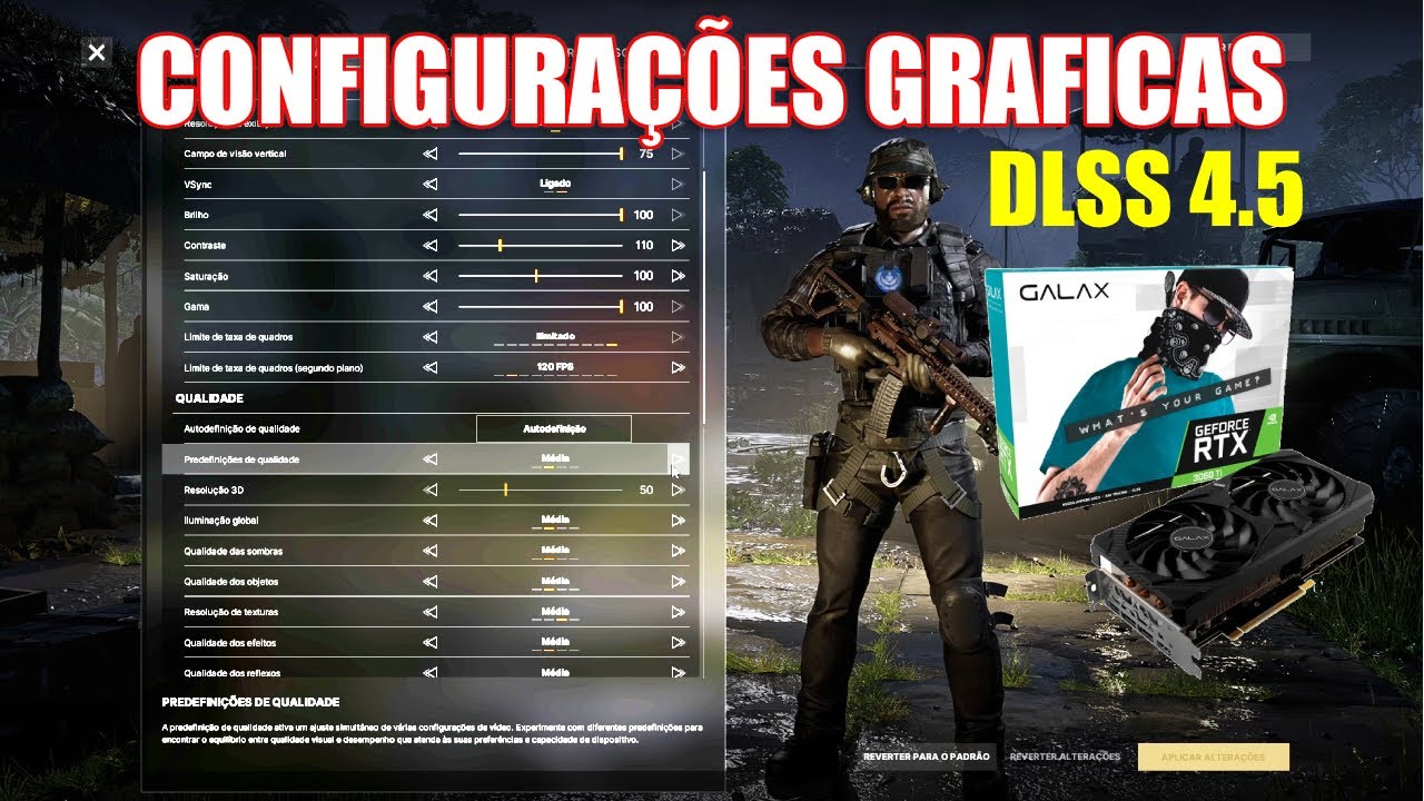 Minha configuração Graficas para Gray Zone Warfare - RTX 3060 12gb e DLSS 4.5 - Preset M