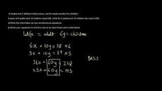 LEsson 36 Setting up and Solving problems using simultaneous equations