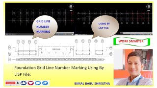Civil Construction Foundation Grid Line Number Marking In Autocad Using By Lisp File. Work Smarter