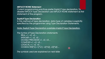 Explicit Implicit declaration in FORTRAN