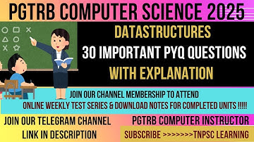 Data structures 30 important  Questions  With Explanation [PGTRB COMPUTER INSTRUCTOR]