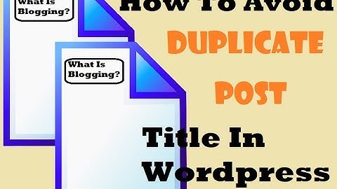 How To Avoid Duplicate Post Title In WordPress - StayMeOnline